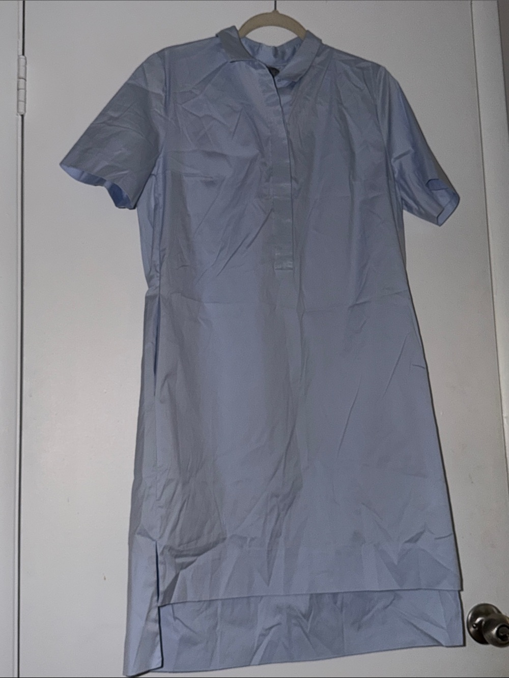 COS Light Blue Short-Sleeve Midi Shirt Dress